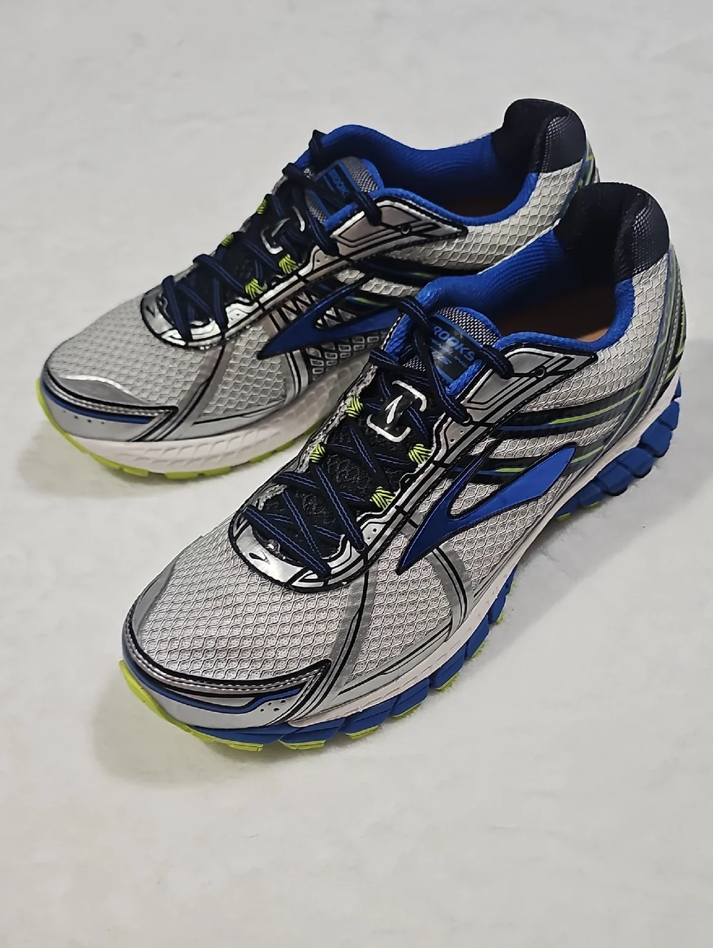 Brooks Silver, Blue & Neon Green Men's Running Shoes